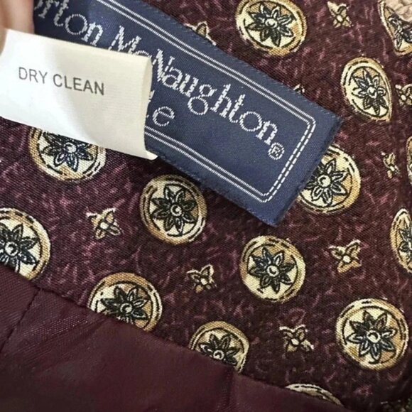NWT VTG 90's Norton McNaughton Womens Burgundy Wine Blazer Jacket Rayon Sz 6P - Picture 8 of 9